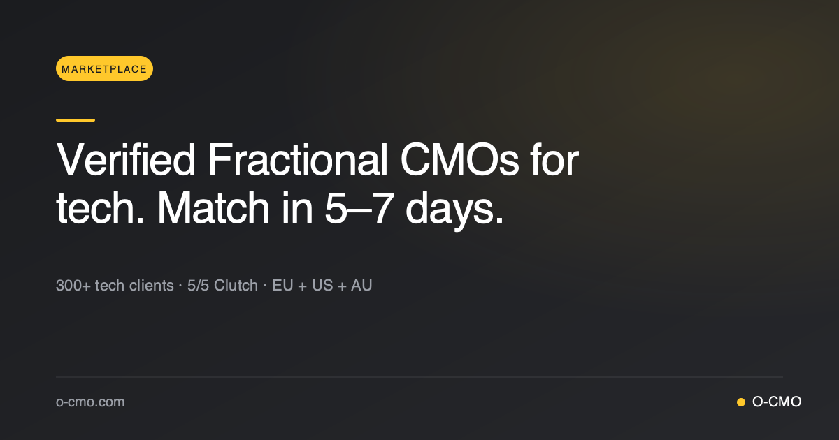 Fractional CMO Services for Tech Companies