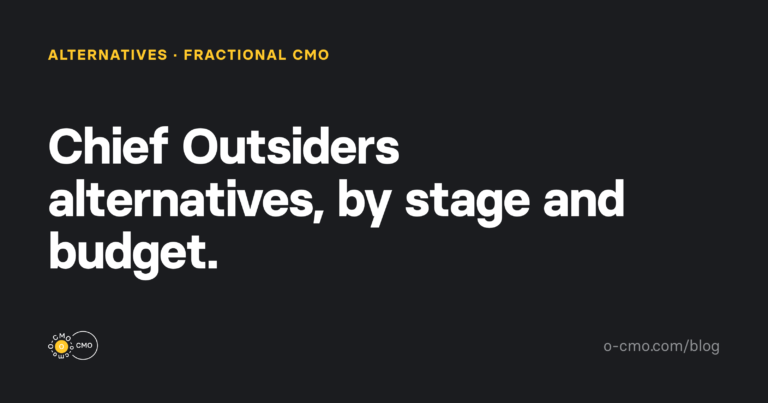 Chief Outsiders alternatives by stage — O-CMO blog cover
