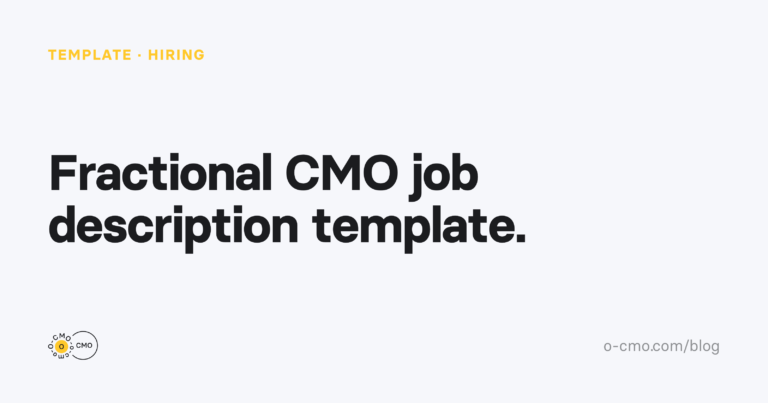 Fractional CMO job description template — O-CMO blog cover