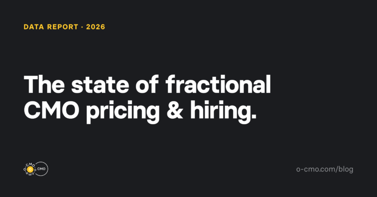 The state of fractional CMO pricing and hiring 2026 — O-CMO data report cover