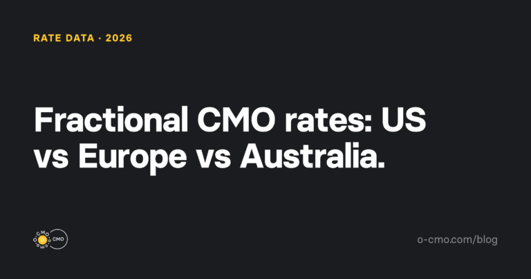 Fractional CMO rates by region 2026 — O-CMO blog cover