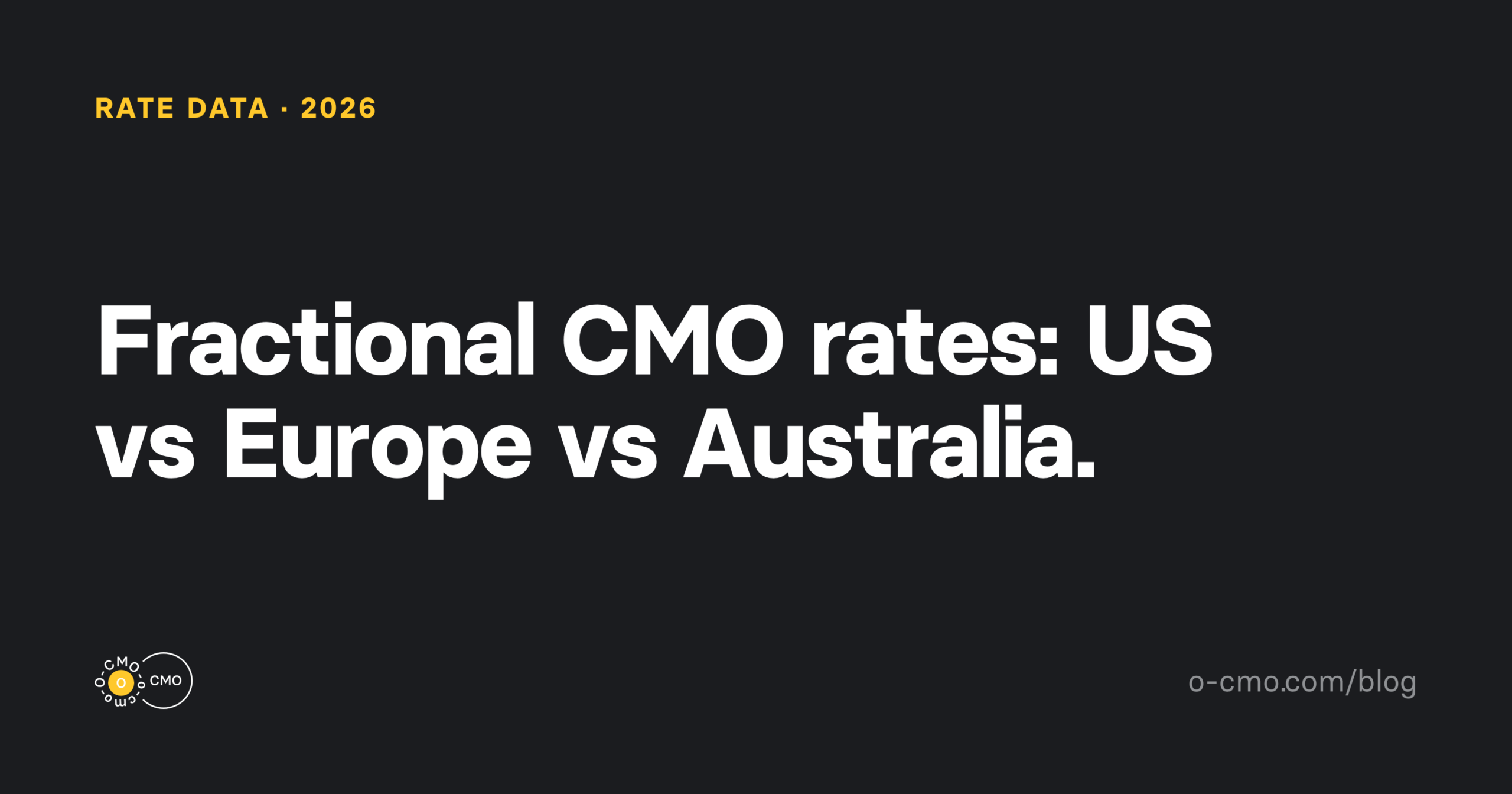 Fractional CMO rates by region 2026 — O-CMO blog cover