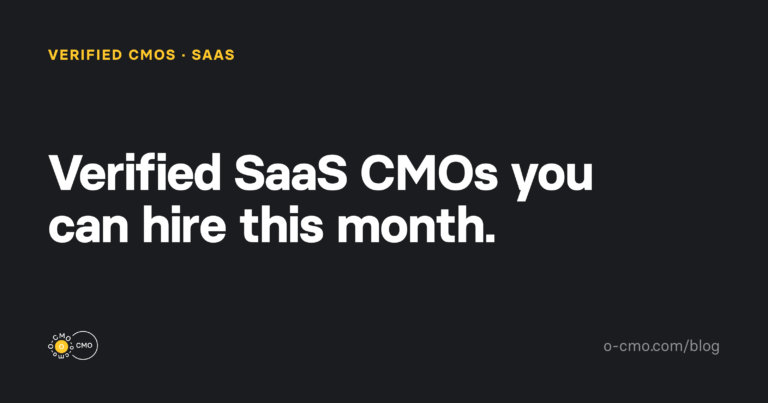 Verified SaaS fractional CMOs shortlist — O-CMO blog cover